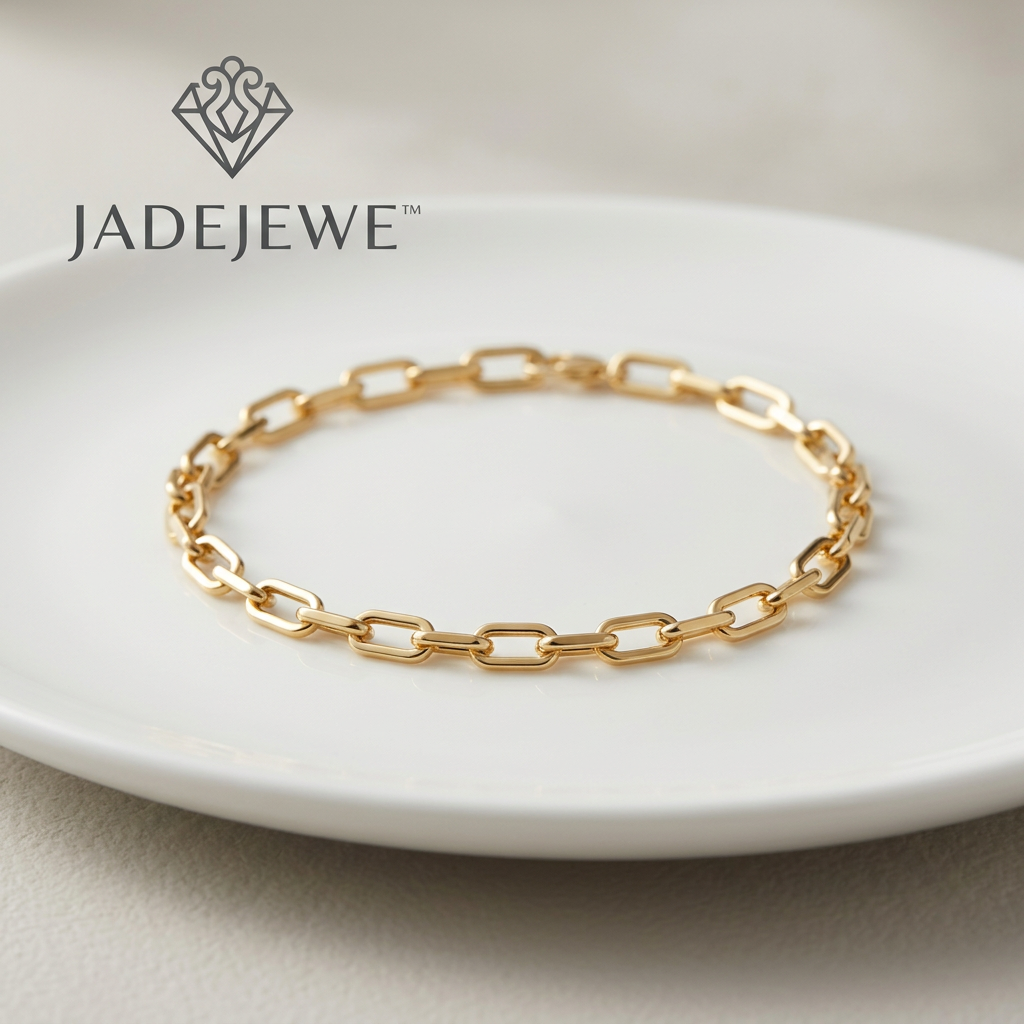 Jadejewe Golden Link Chain Bracelet
