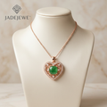 Jadejewe Emerald Heart Pendant Necklace